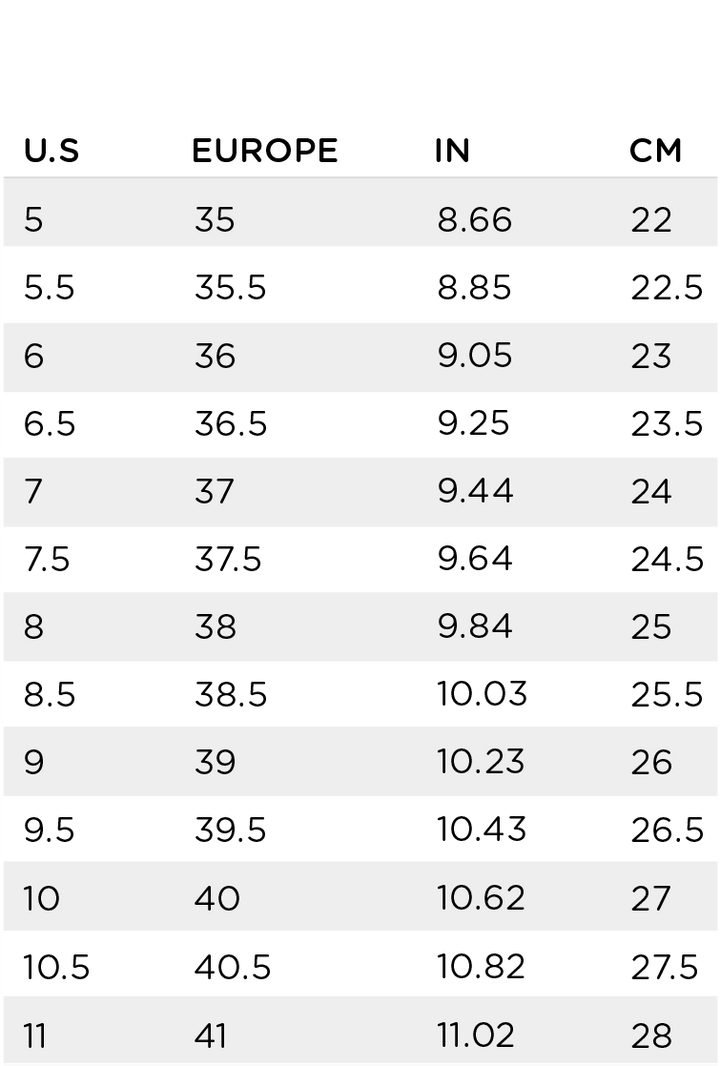 Size Guide – Jellypop Shoes